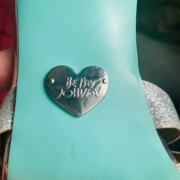 Betsey Johnson spike Silver sparkled heels size 10 - Picture 3 of 12